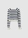 Girl's multicolour striped viscose blend fitted top_4