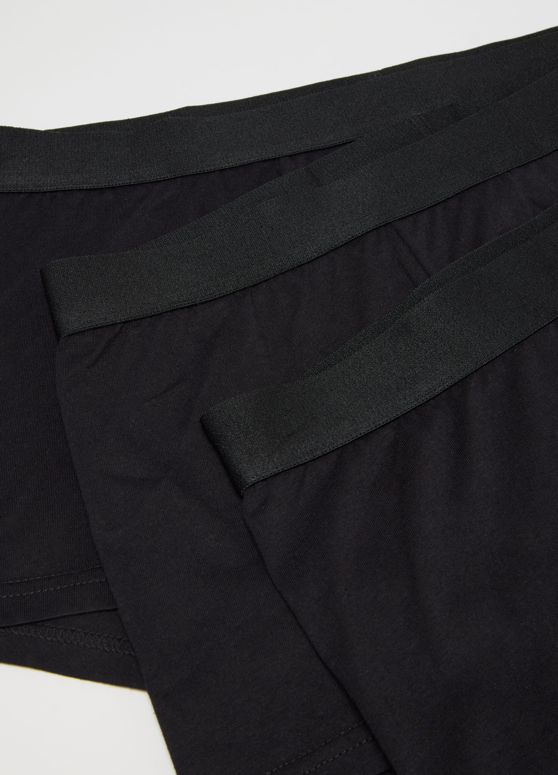 Set of three pure black cotton regular fit boxers