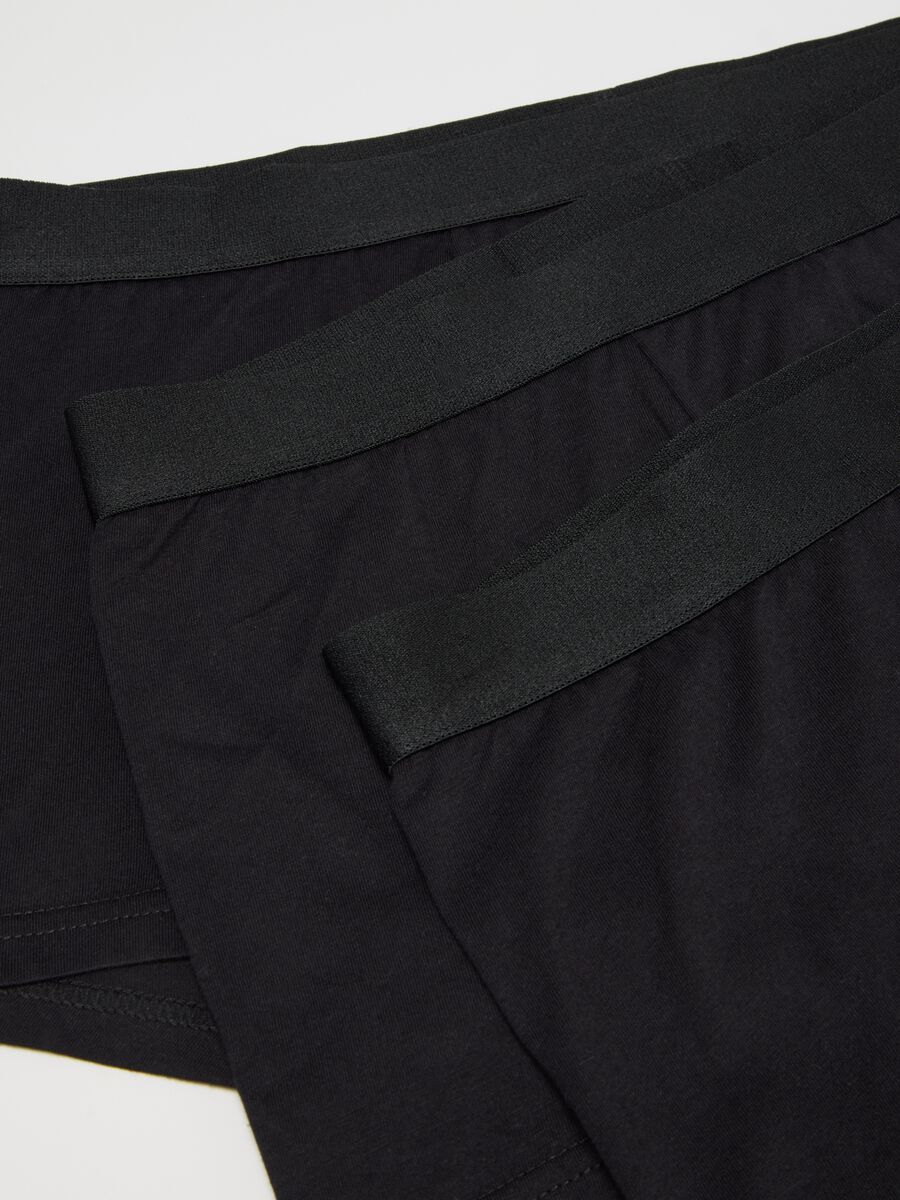 Set of three pure black cotton regular fit boxers_1