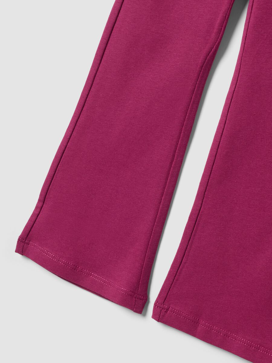 Leggings viola in cotone elasticizzato flare fit per bambina_3