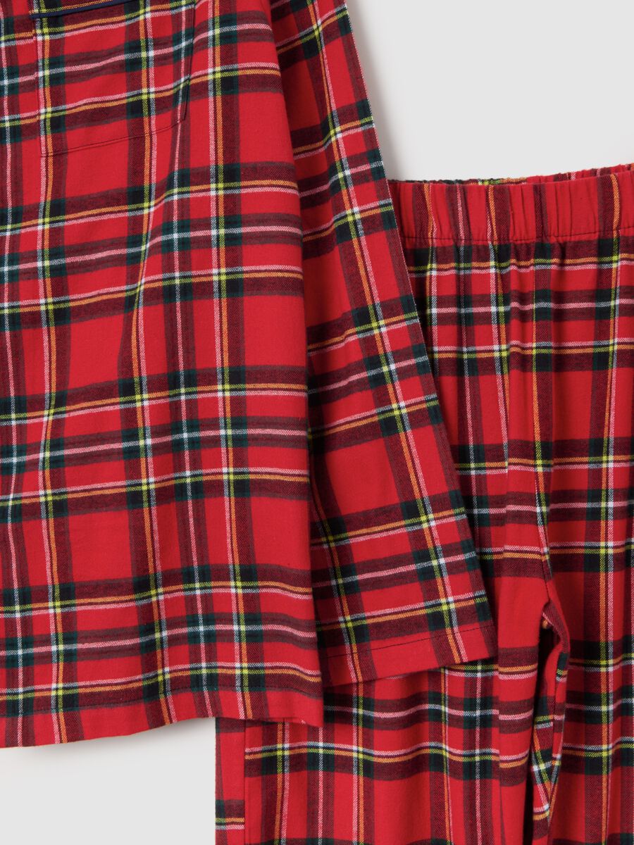 Pigiama a quadri multicolor in puro cotone e flanella regular fit_5