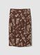Brown midi skirt in pure viscose with embroidered motif_4