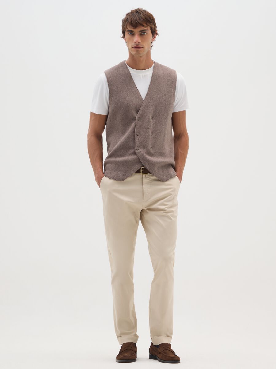 Gilet in misto cotone marrone regular fit_1
