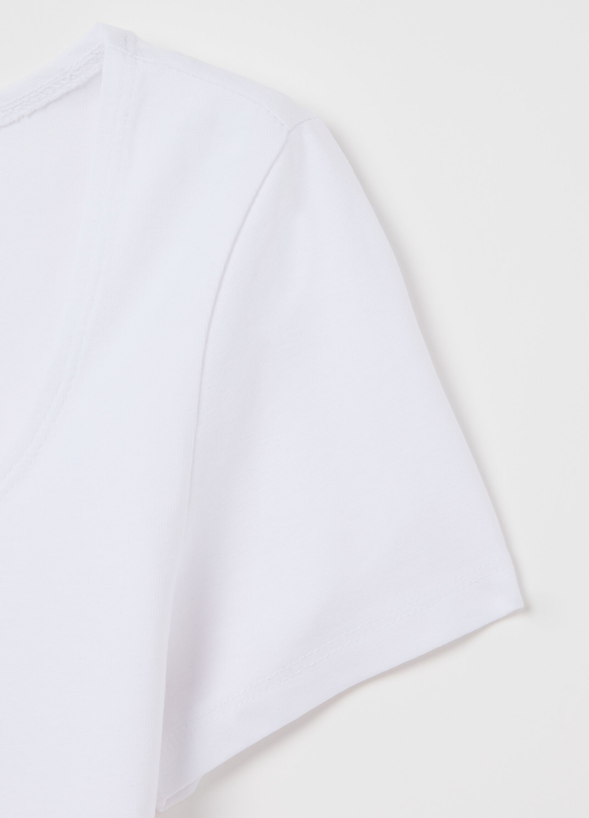 T-shirt da donna in cotone elasticizzato bianca slim fit