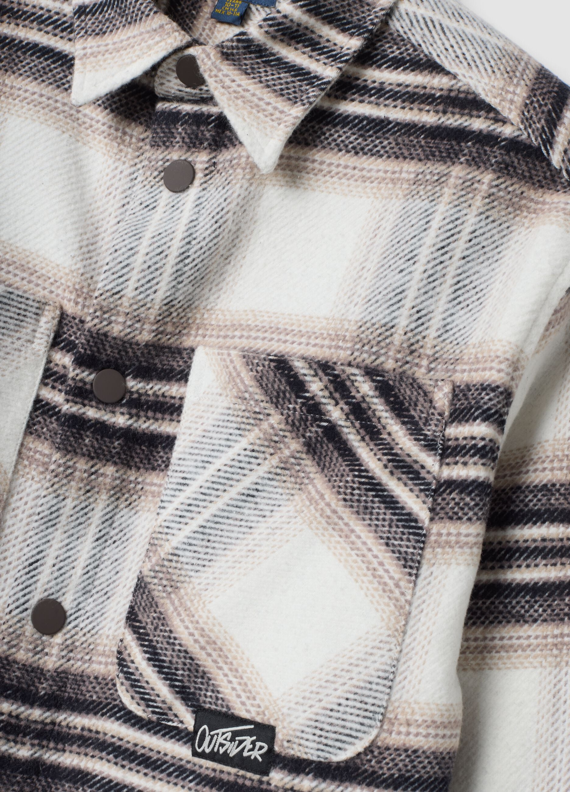 Beige checked pure cotton shirt