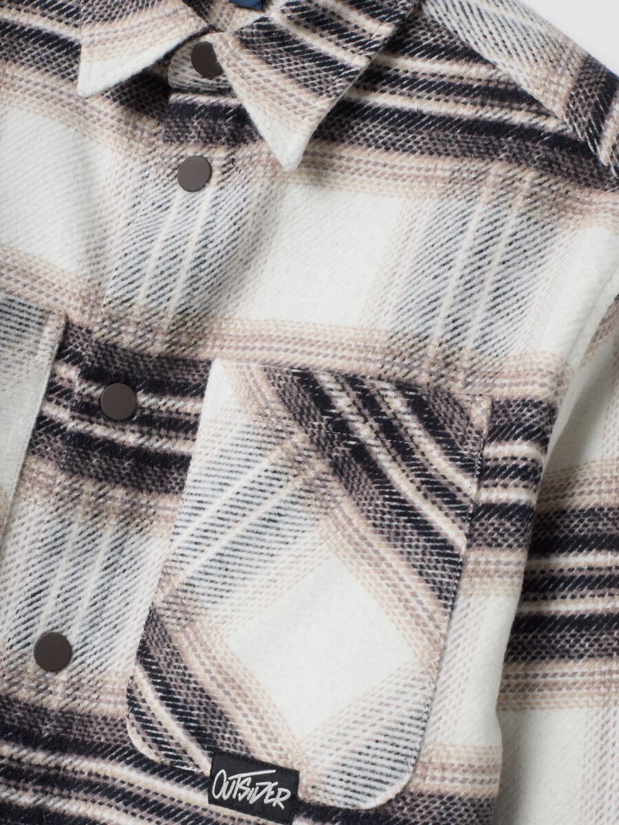 Beige checked pure cotton shirt_1