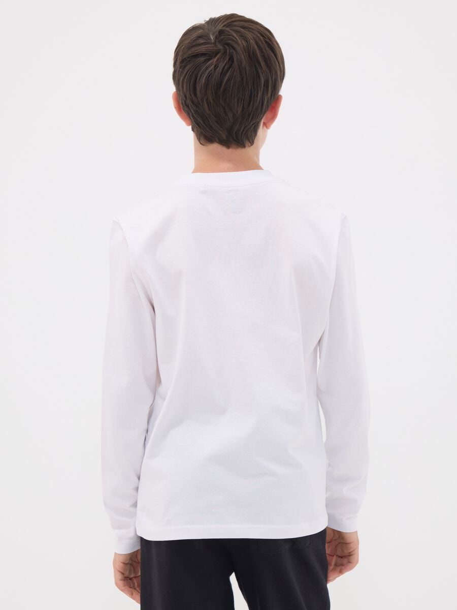 White organic cotton T-shirt with &ldquo;Let&rsquo;s get drip&rdquo; slogan for boys_2