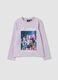Purple stretch cotton T-shirt with K-Pop Demon Hunters print_0