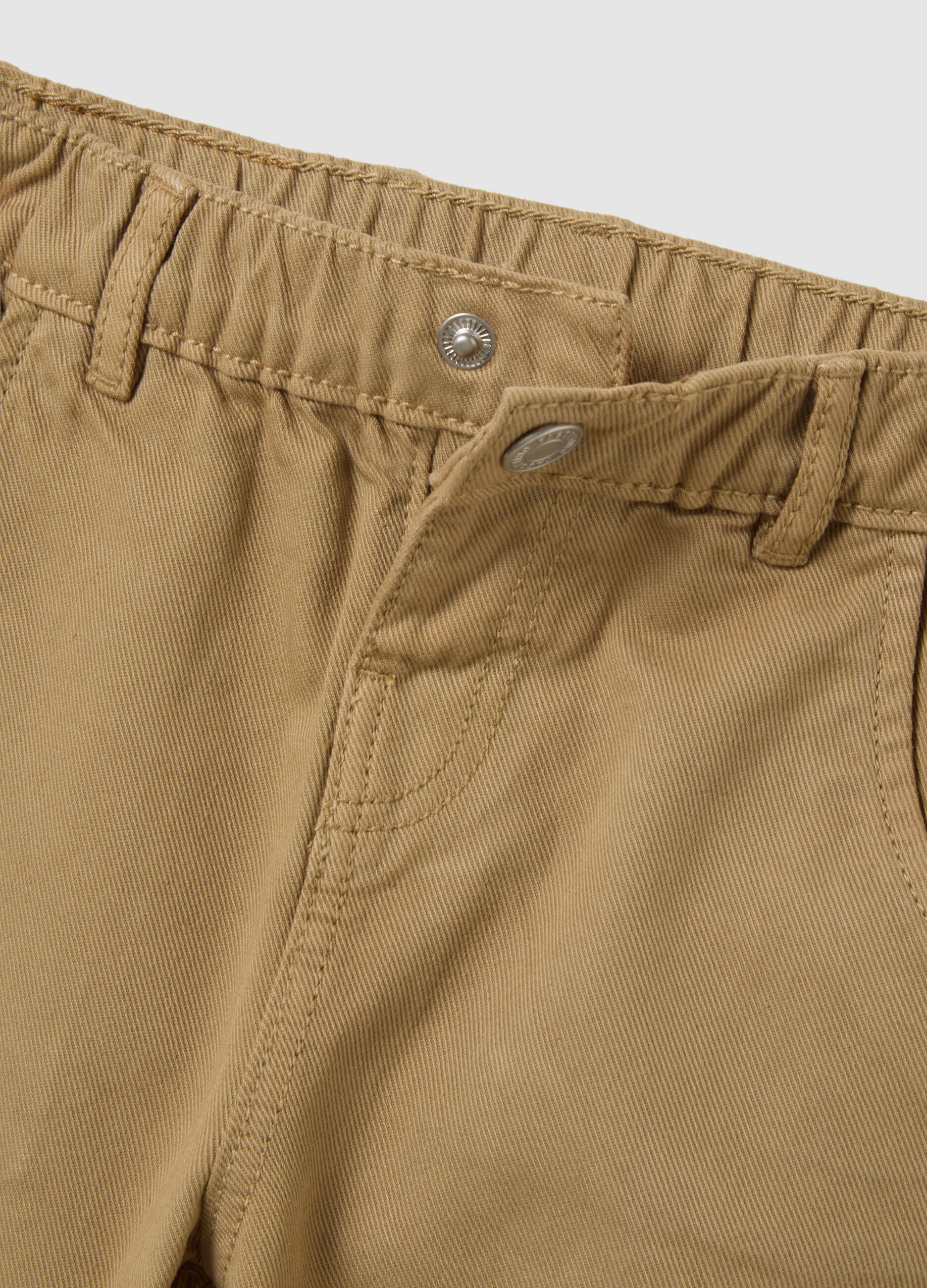 Child's beige cotton blend trousers regular fit