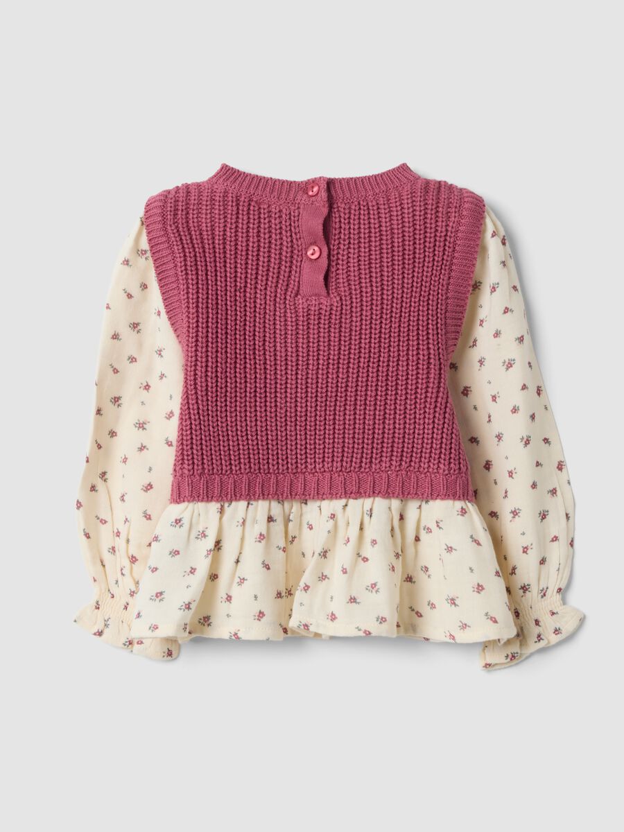 Maglia rosa girocollo in misto viscosa e cotone_1