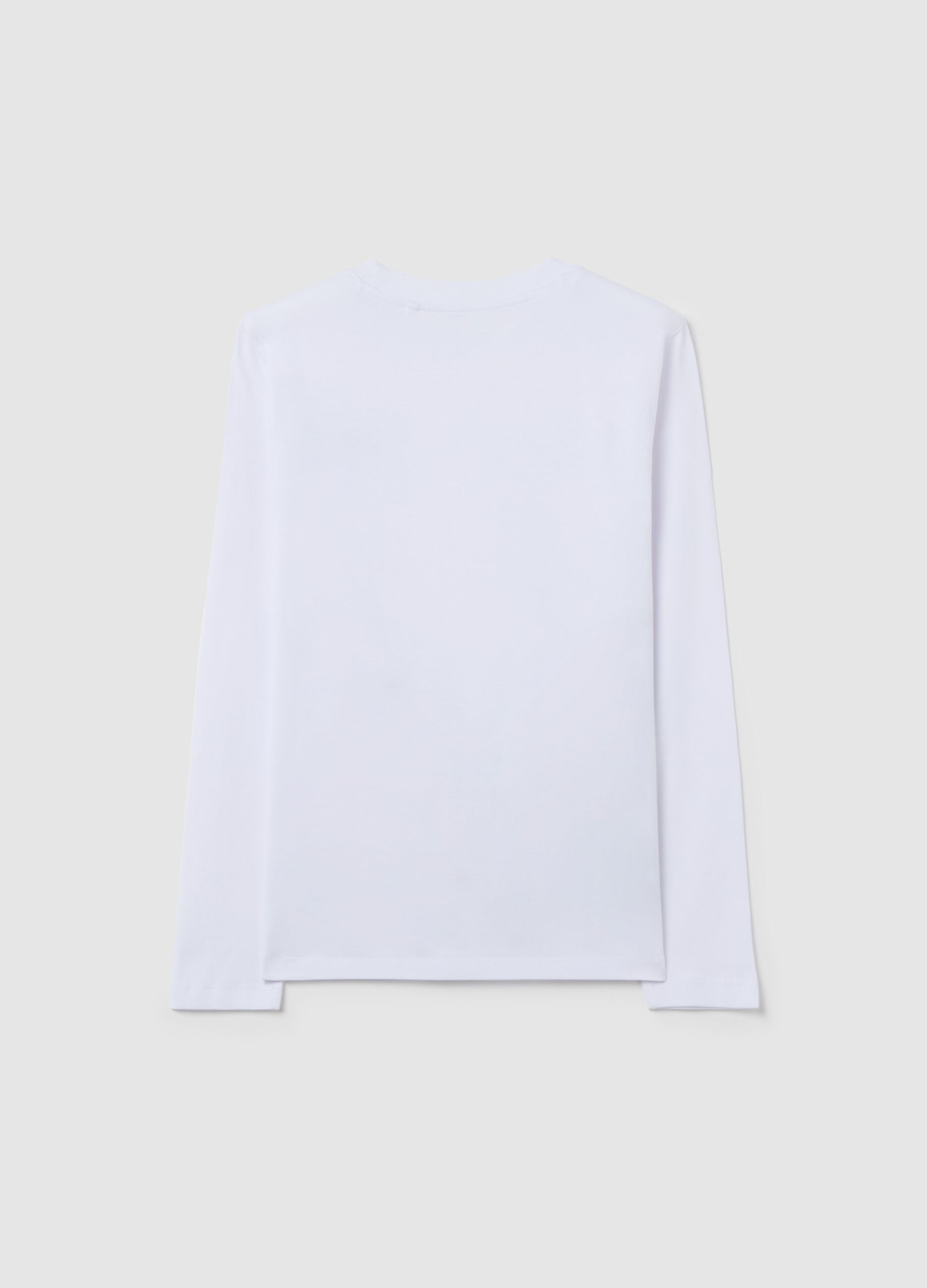 T-shirt maniche lunghe in cotone con stampa 