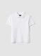 Polo in cotone elasticizzato bianca da bambino regular fit_3