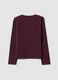 T-shirt viola in jersey di puro cotone a maniche lunghe regular fit_2