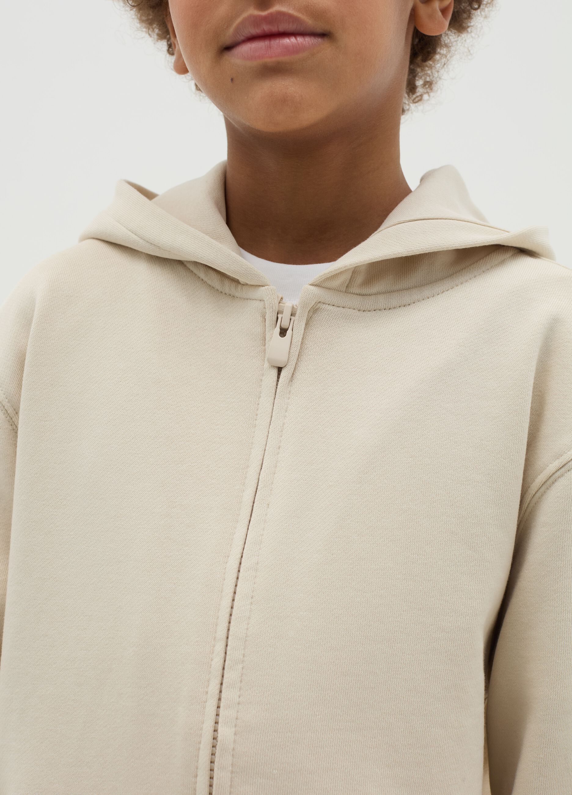 Full-zip sweatshirt in French terry with hood