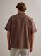 Brown pure cotton regular-fit striped shirt with chest pocket_3