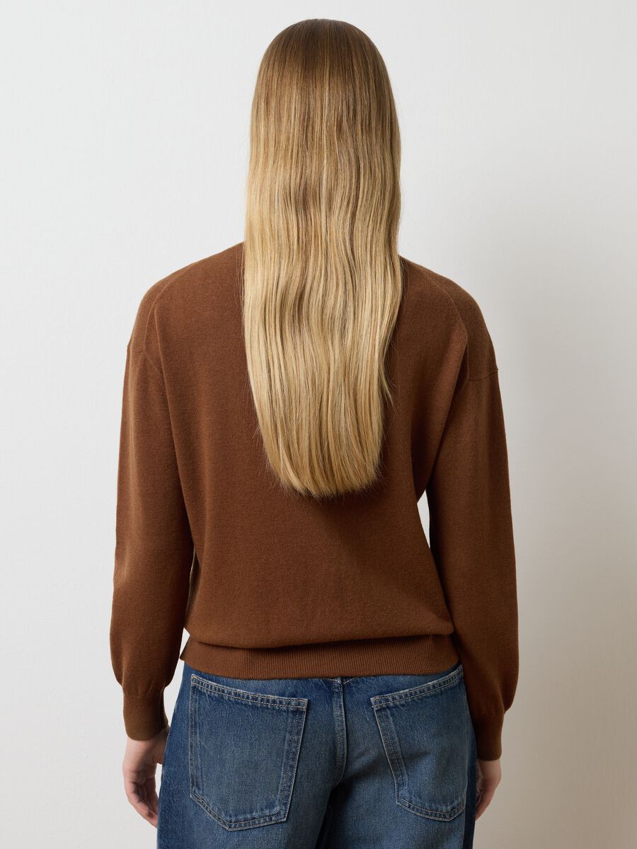 Brown pure wool jumper regular fit_3