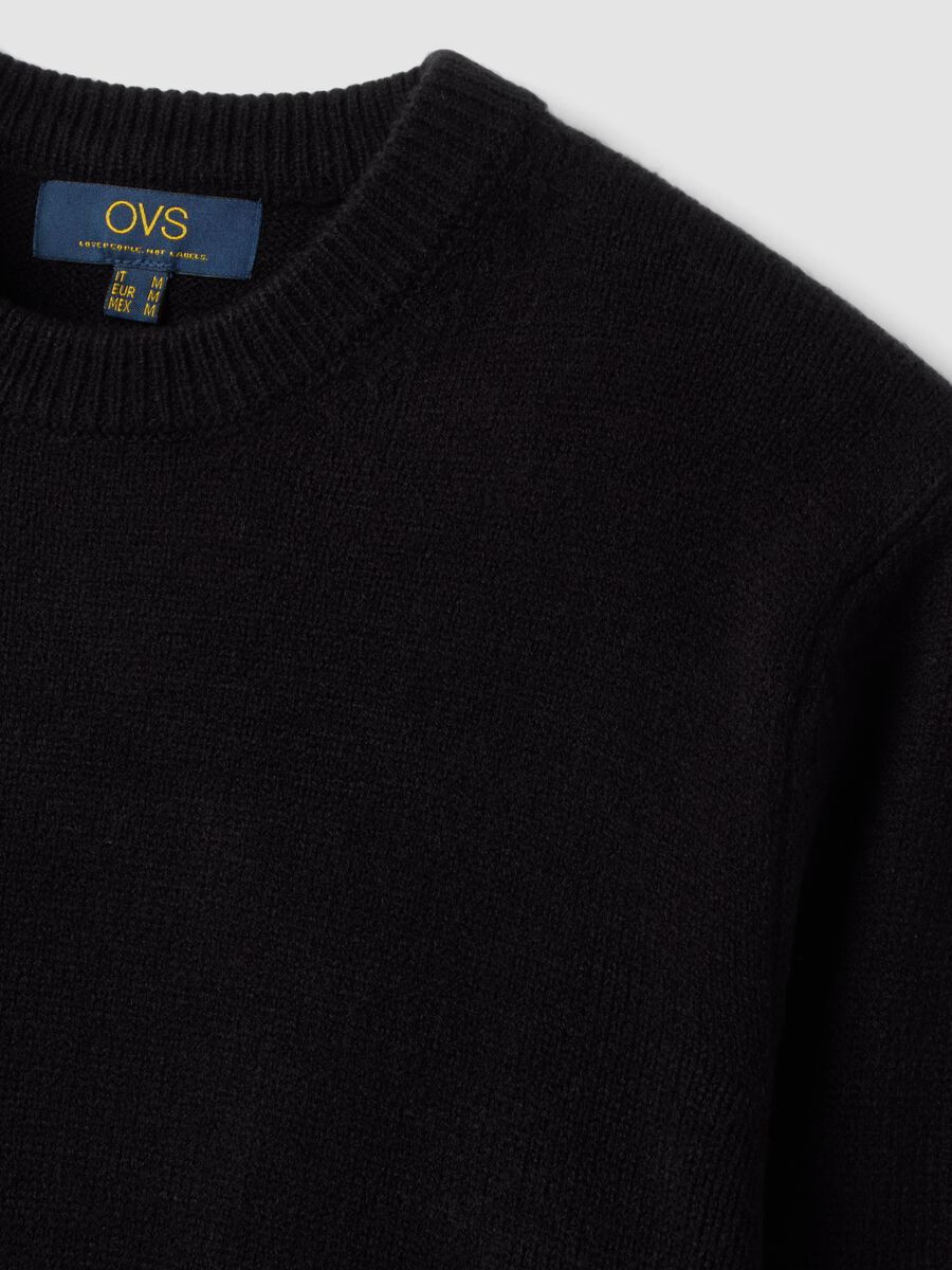 Maglia nera girocollo in jersey knit regular fit_1