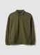 Green stretch polo-collar sweatshirt in a relaxed fit_0