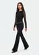 Pantaloni neri flare in modal elasticizzato_4