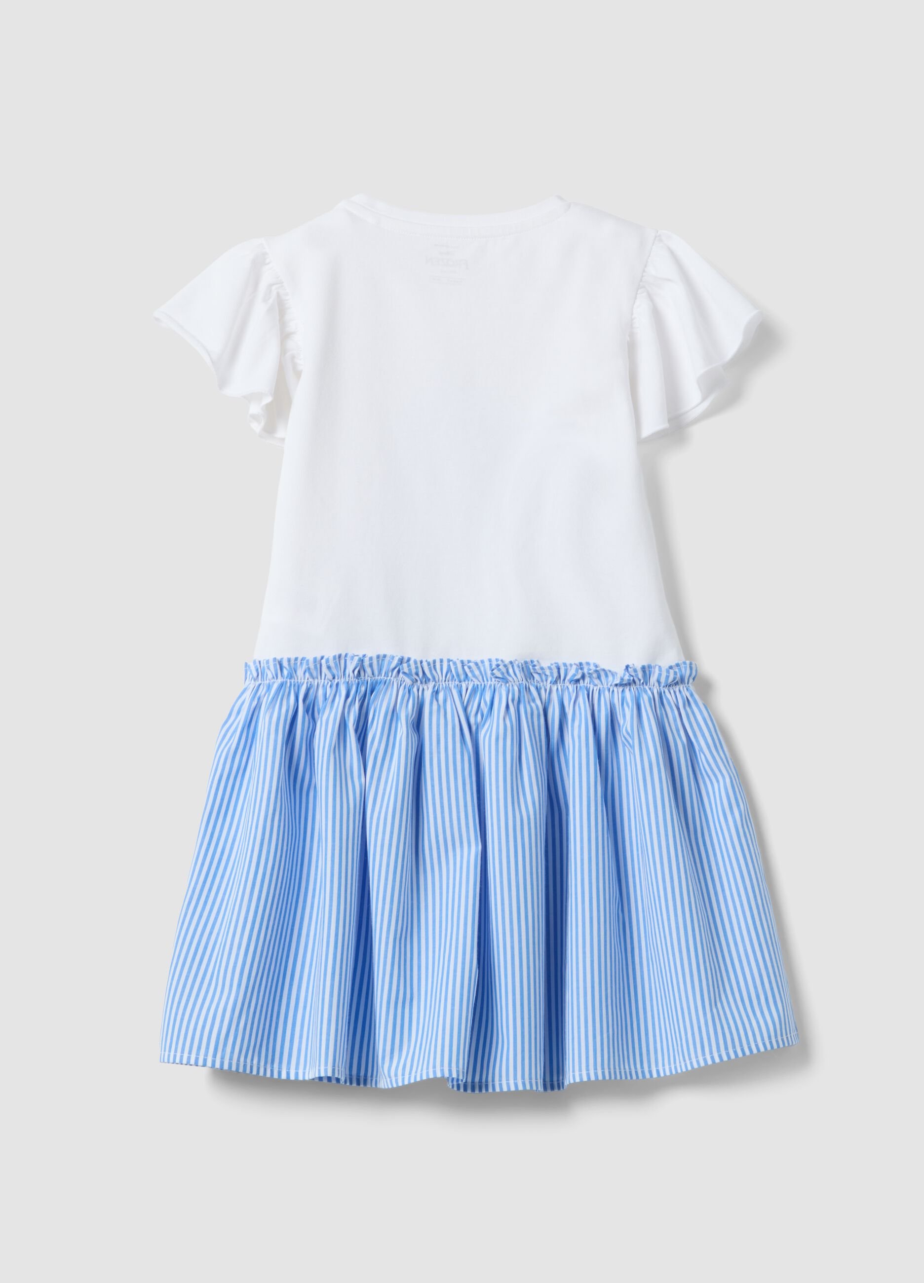 Girls&rsquo; multicolour stretch cotton dress with Frozen print