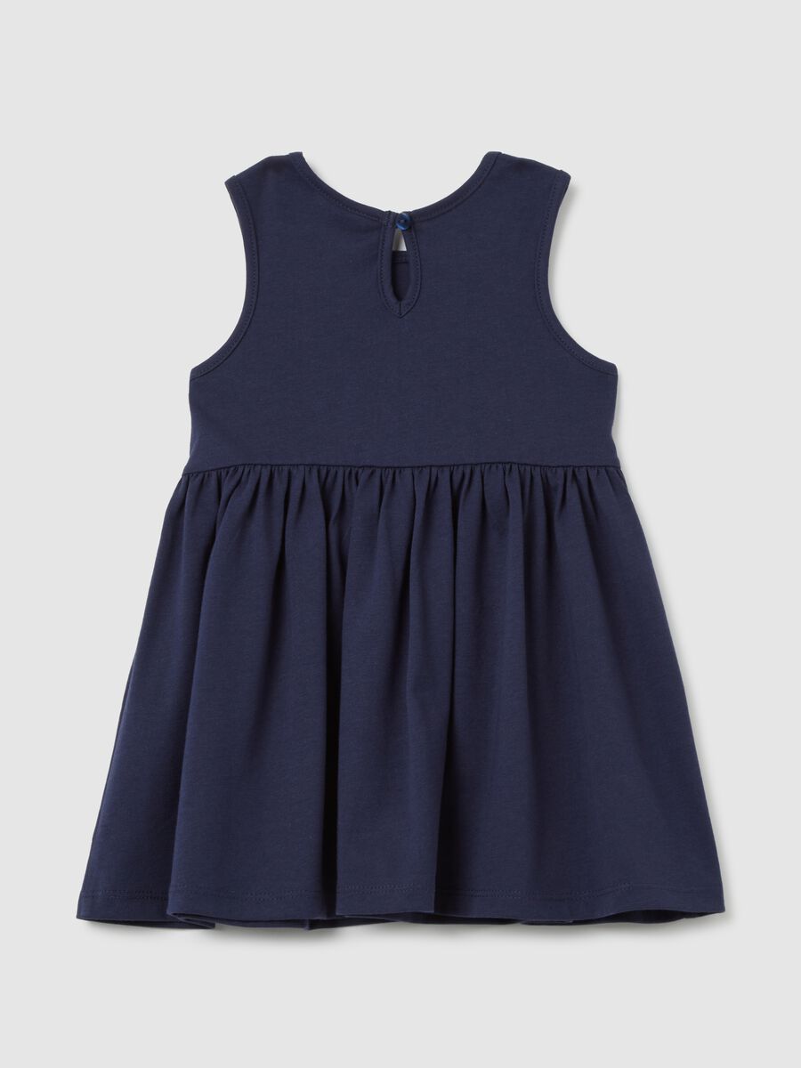Blue pure cotton girls' dress regular fit_1