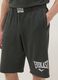 Black cotton blend regular fit shorts with Everlast logo_3