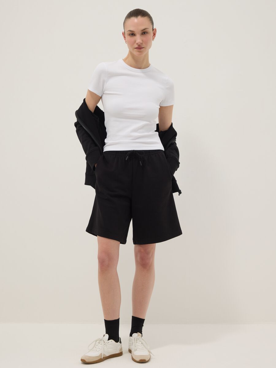 White fitted short-sleeve stretch cotton T-shirt_2