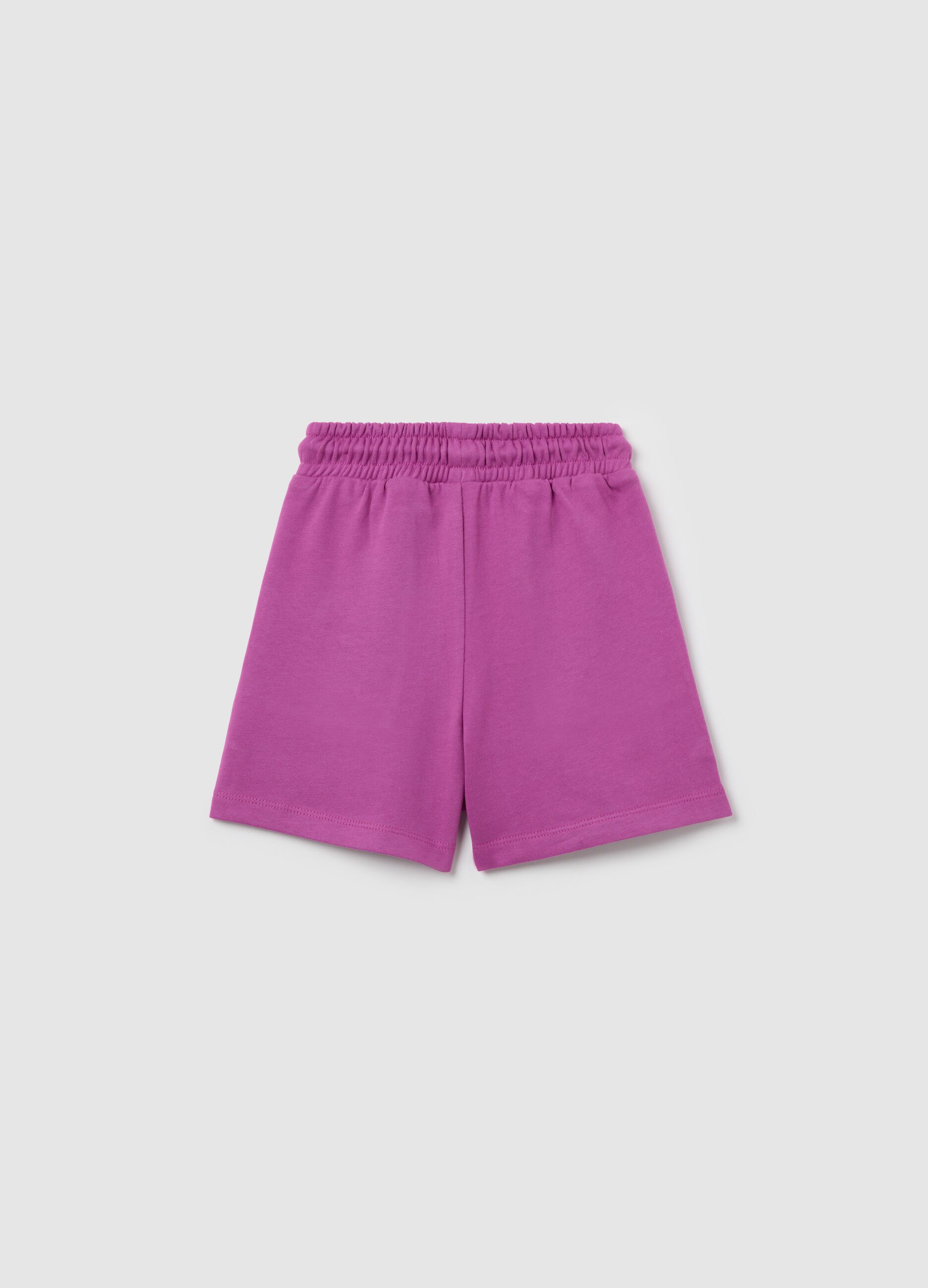 Bermuda shorts in French terry with drawstring