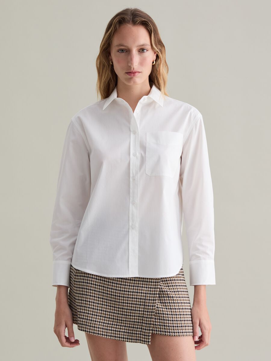 Poplin shirt with pocket_0