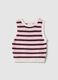 Regular fit multicolour striped pure cotton tank top_4