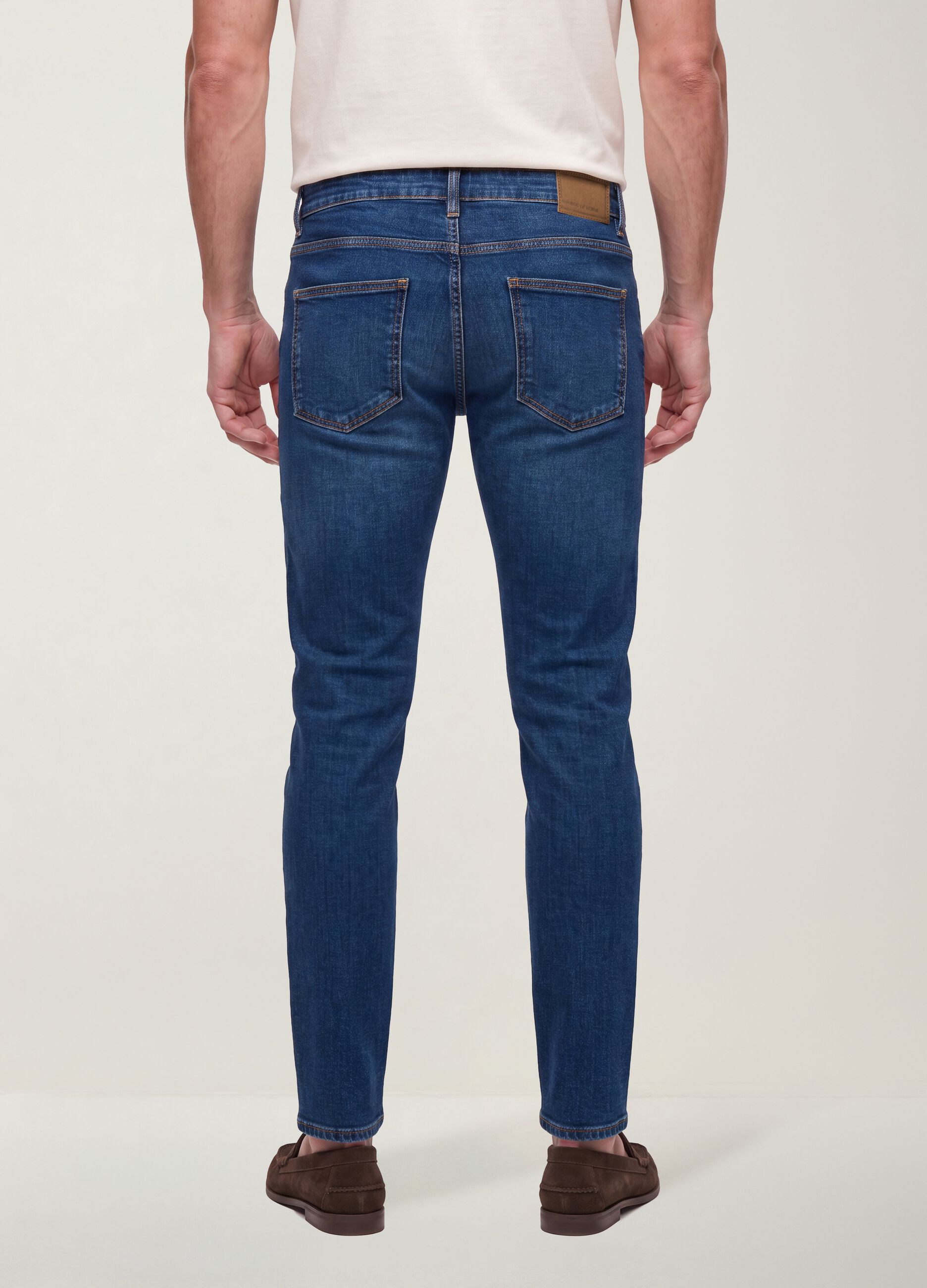 Blue slim-fit stretch cotton jeans