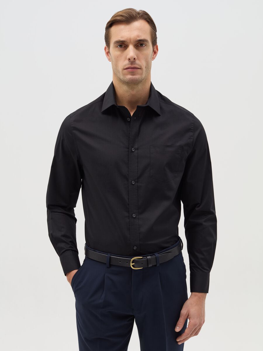 Regular-fit easy-iron shirt with pocket_0
