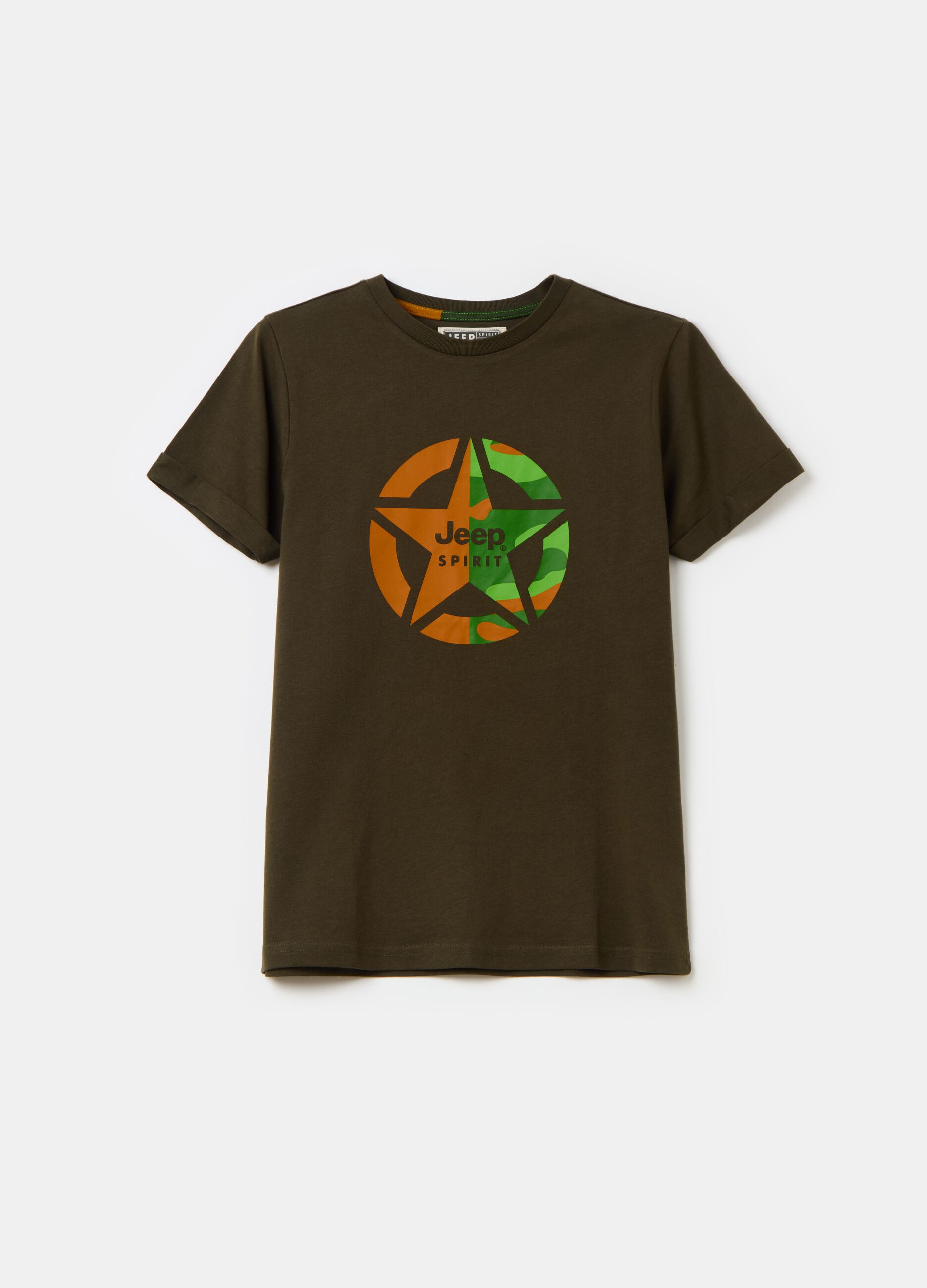 T-shirt con stampa logo bicolore