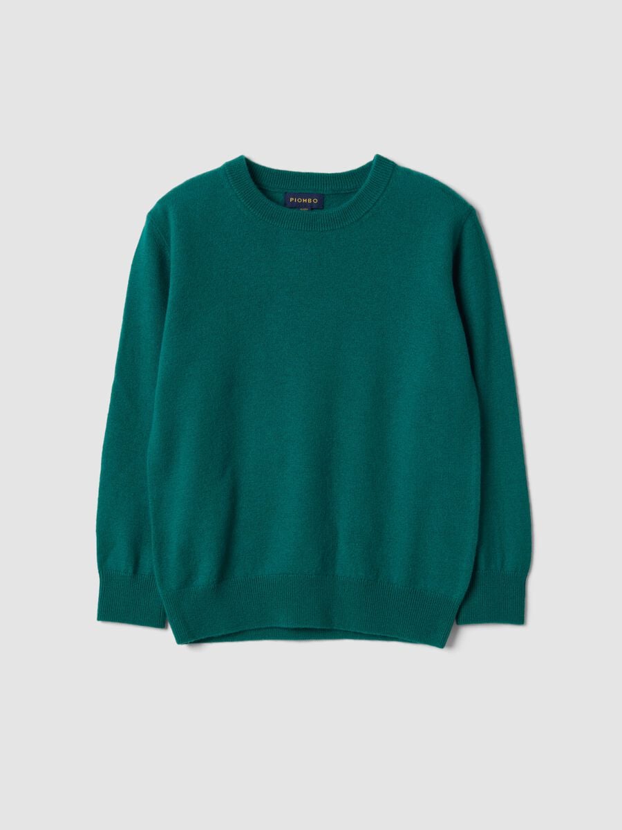 Maglia verde in pura lana a maniche lunghe regular fit_3