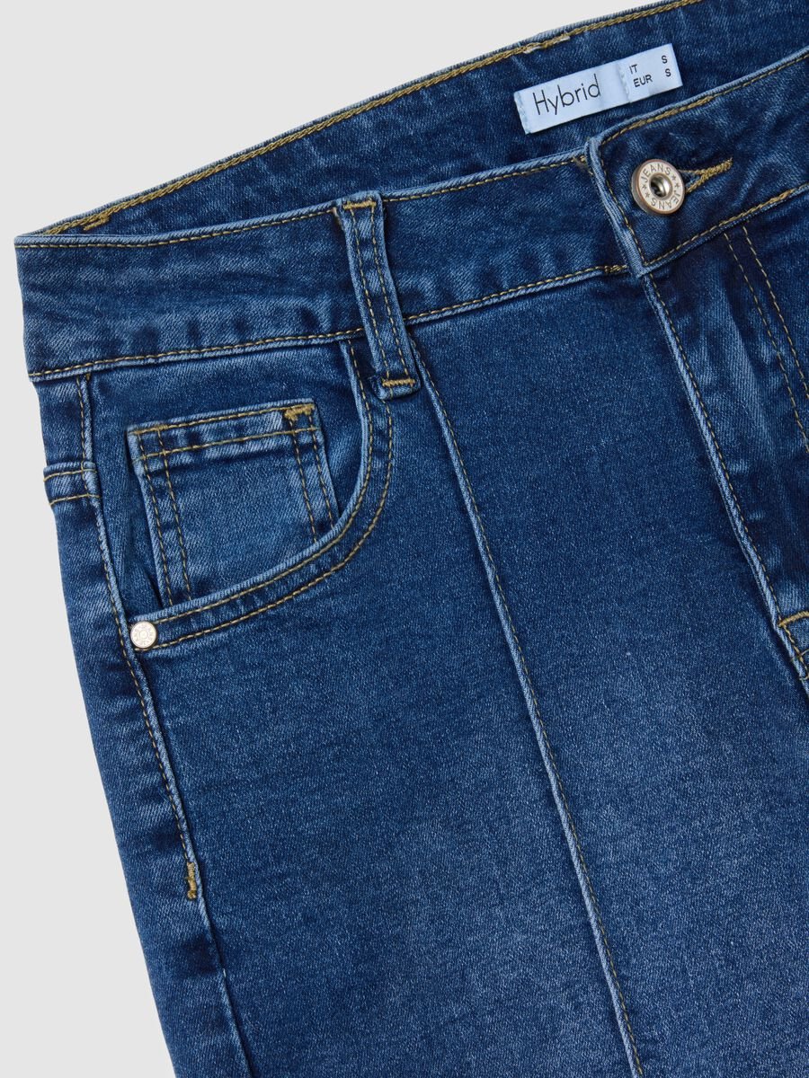 Pantaloni in denim blu regular fit wide leg_5