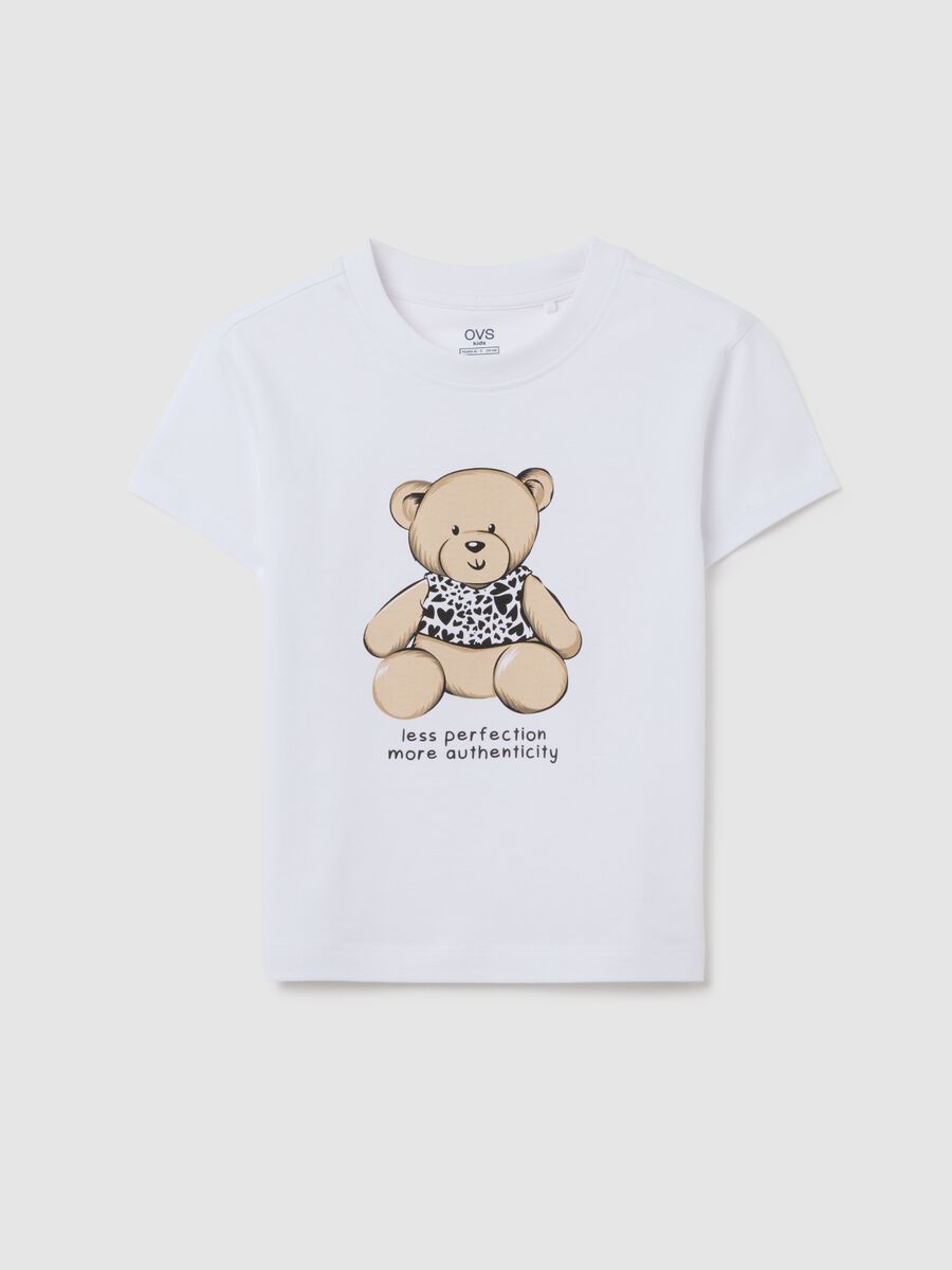 T-shirt da ragazza in puro cotone bianca regular fit_3