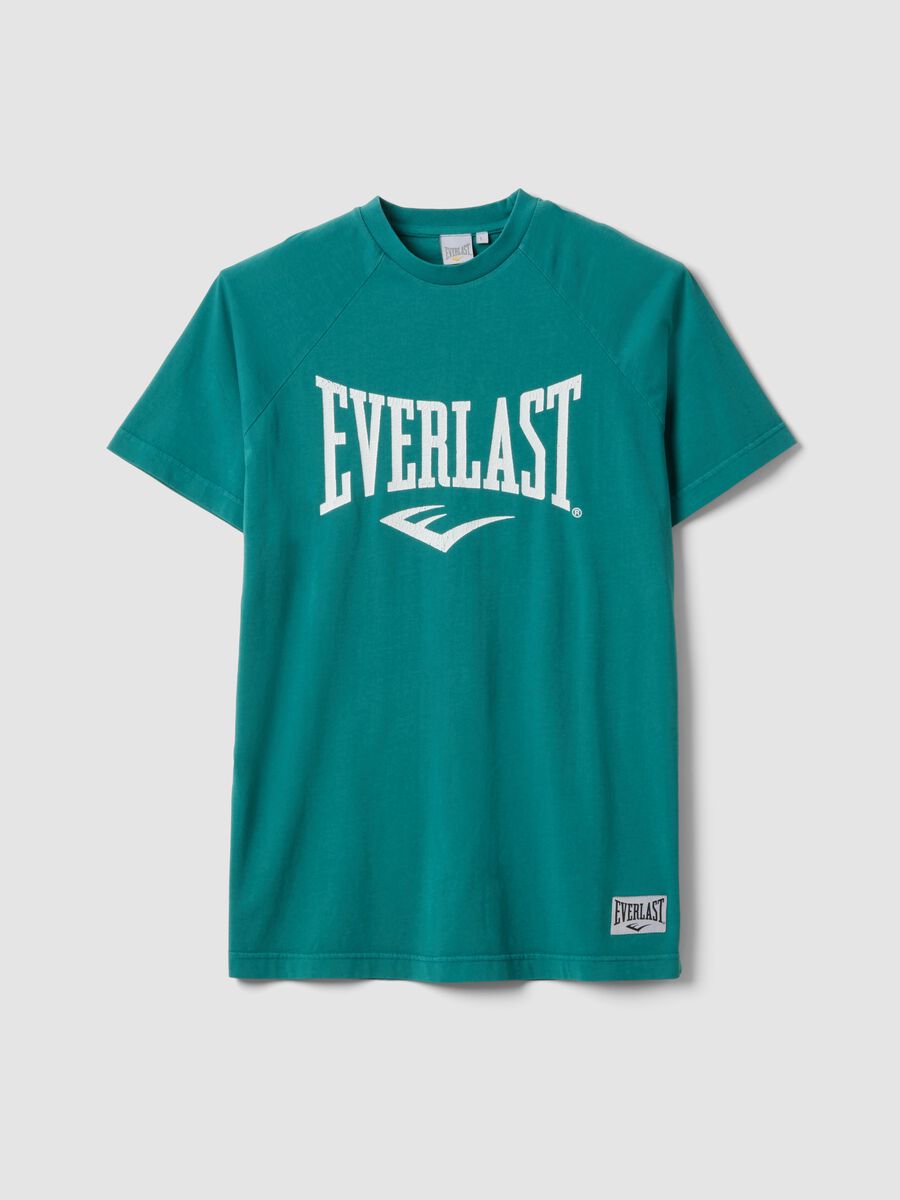 Green pure cotton T-shirt regular fit with Everlast logo_0