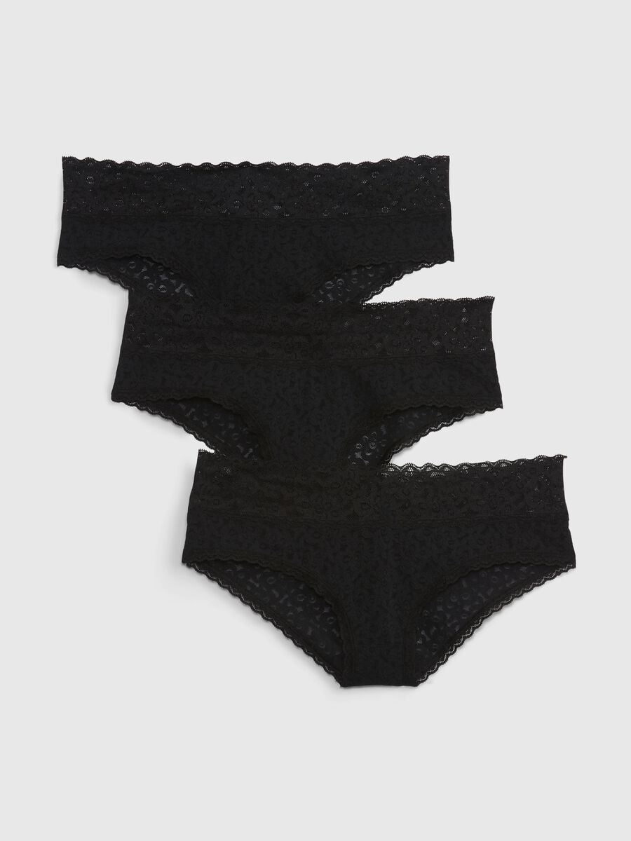 Three-pack French knickers in lace_0