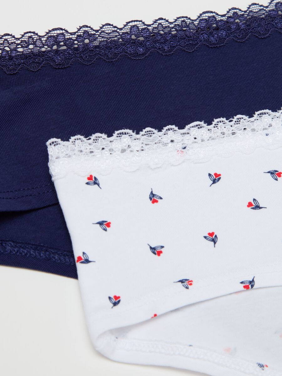 Two-pack French knickers in stretch cotton with lace_5