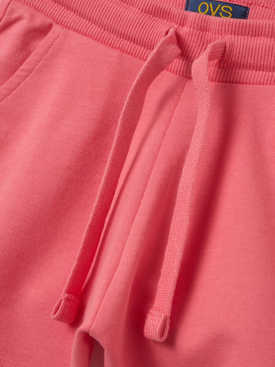 Girl's Pink Pure Cotton Regular Fit Shorts_2
