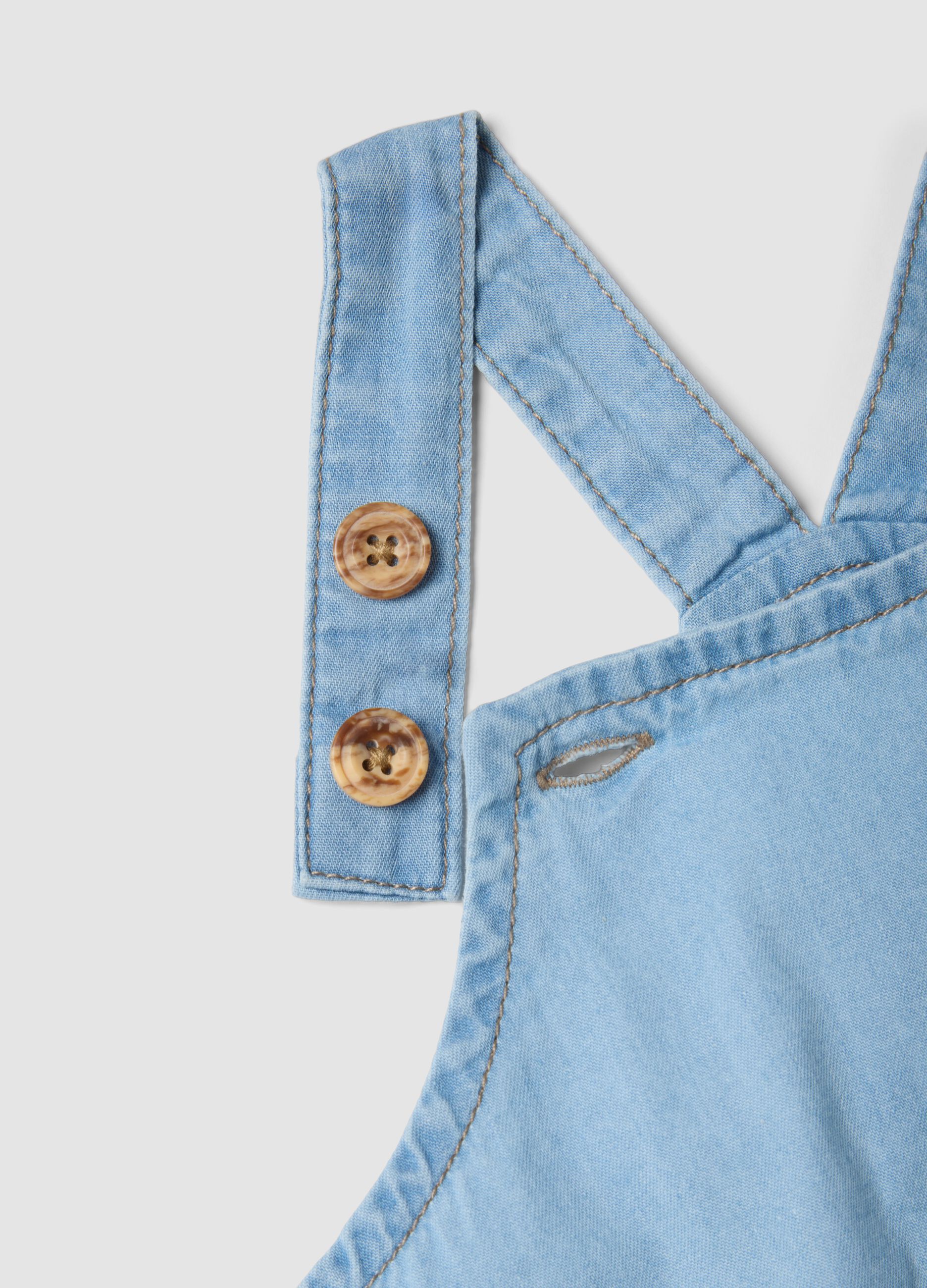 Sky Blue Pure Cotton Dungarees