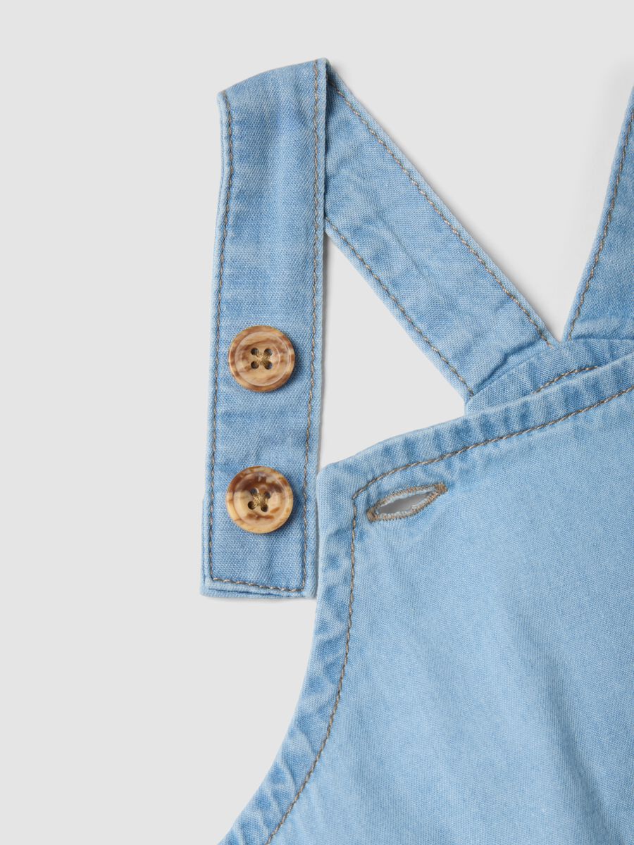 Salopette azzurra in puro cotone_1
