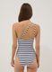 Blue striped stretch fabric swimsuit_2
