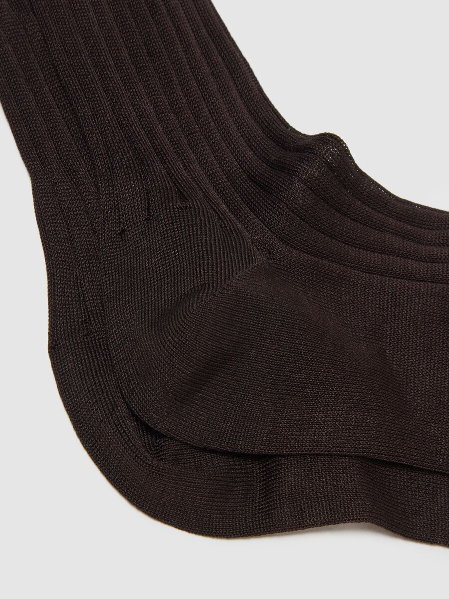 Brown pure cotton long socks tripack_2