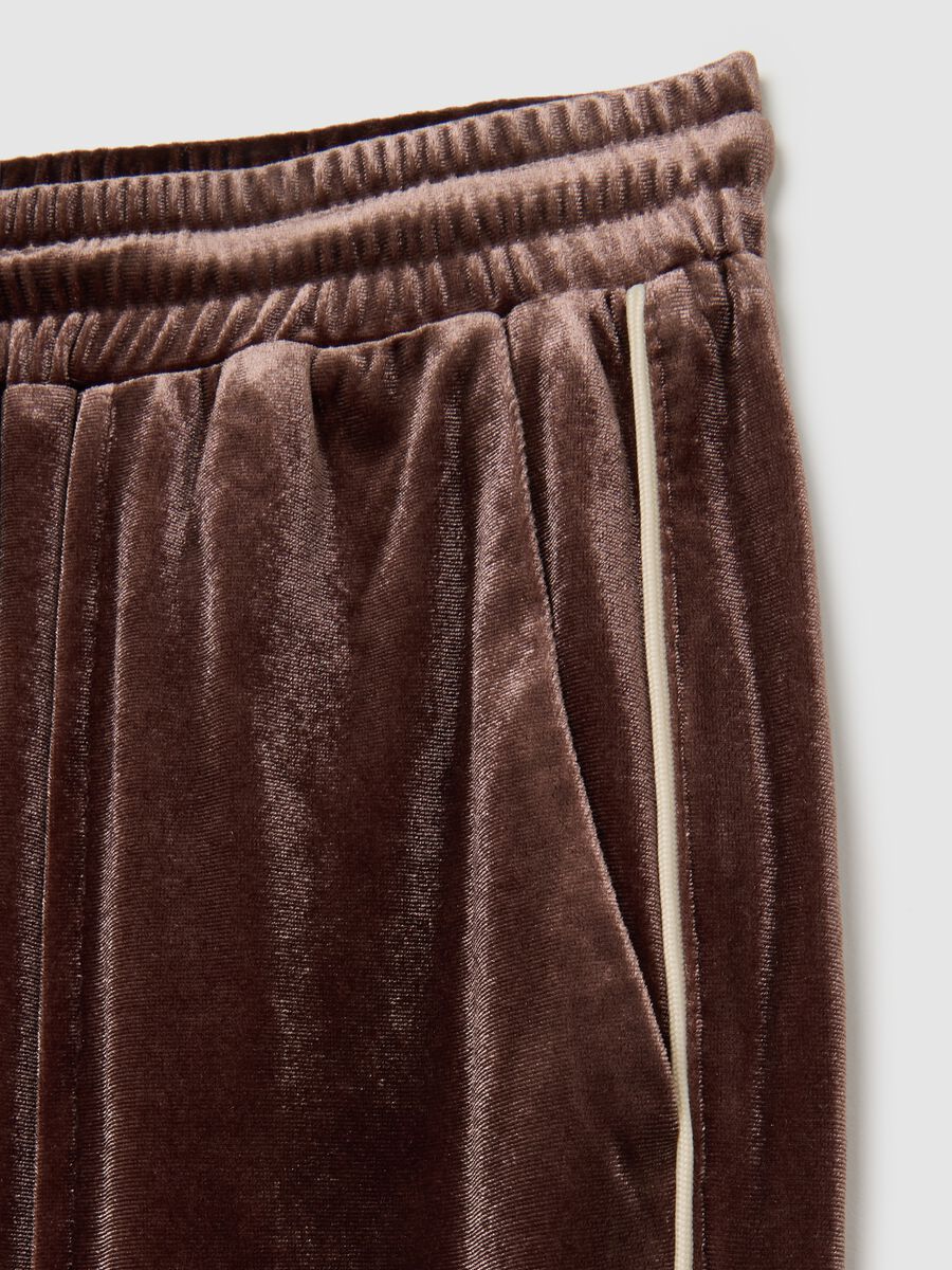 Brown velour regular fit trousers_5