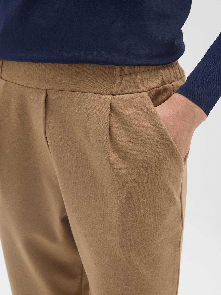 Beige regular fit trousers_3