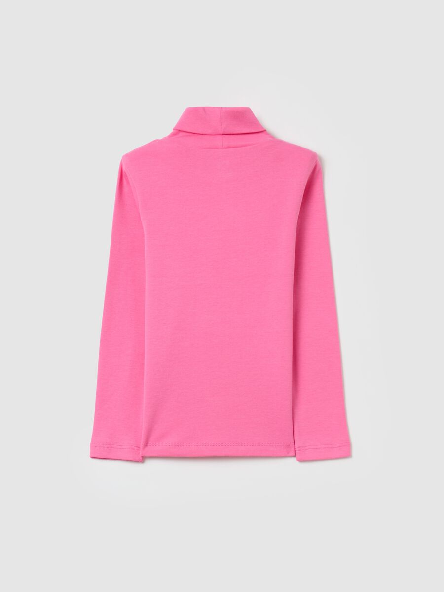 Cotton T-shirt with high neck_1