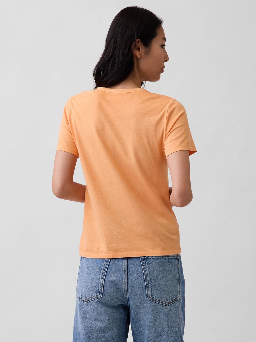 Orange pure cotton crew neck t-shirt regular fit_2
