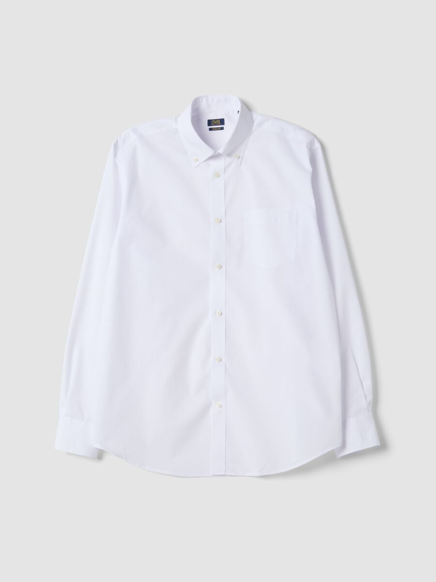 White regular-fit shirt with button-down collar, Easy Iron_4