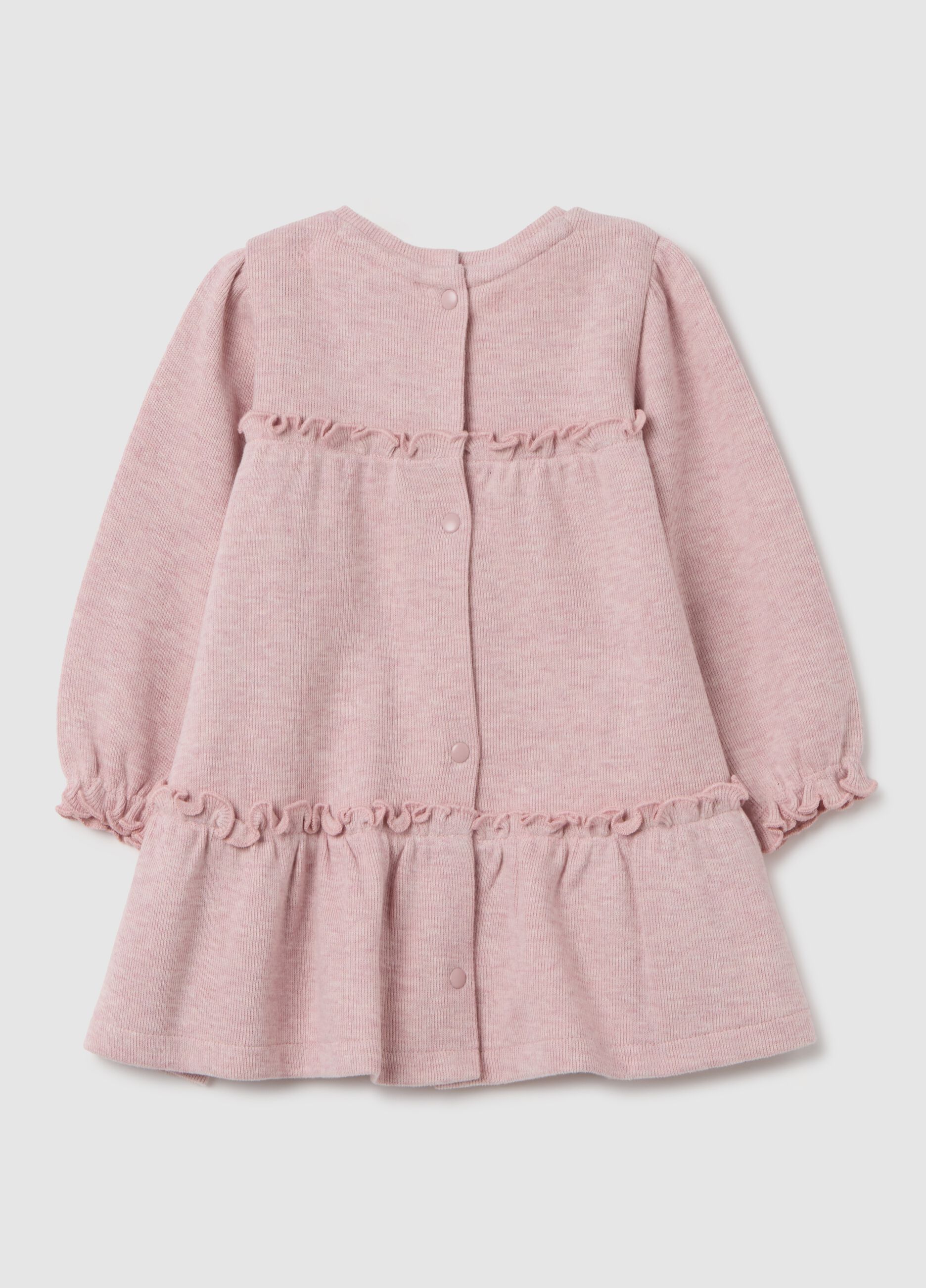 Baby girl's pink cotton dress with ruffles